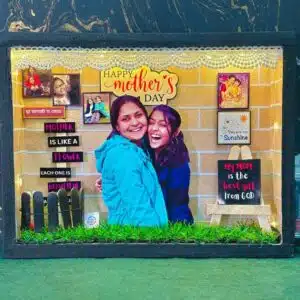 personalized mother's day shadow box with glowing lights and heartfelt messages