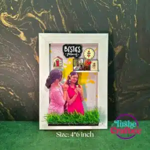 Custom friendship photo frame with two girls and mini props