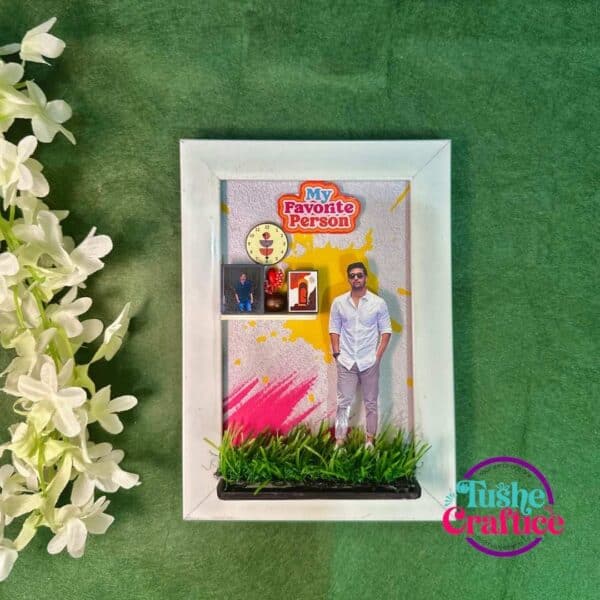 Personalized 4x6 photo frame gift for him with custom photo and decorative props