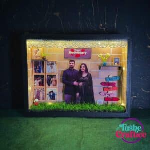 Anniversary Shadow Box with glowing lights and personalized messages