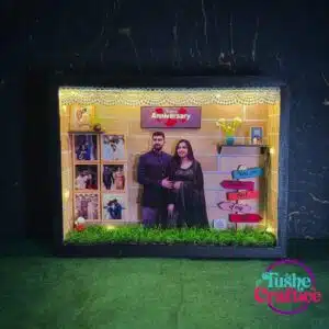 Anniversary Shadow Box with glowing lights and personalized messages