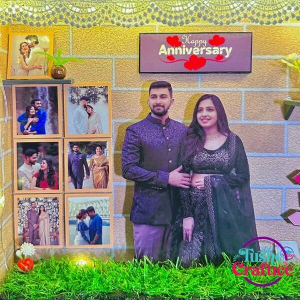 Anniversary Shadow Box with glowing lights and personalized messages