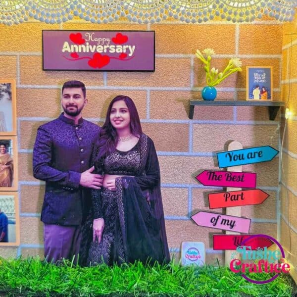 Anniversary Shadow Box with glowing lights and personalized messages