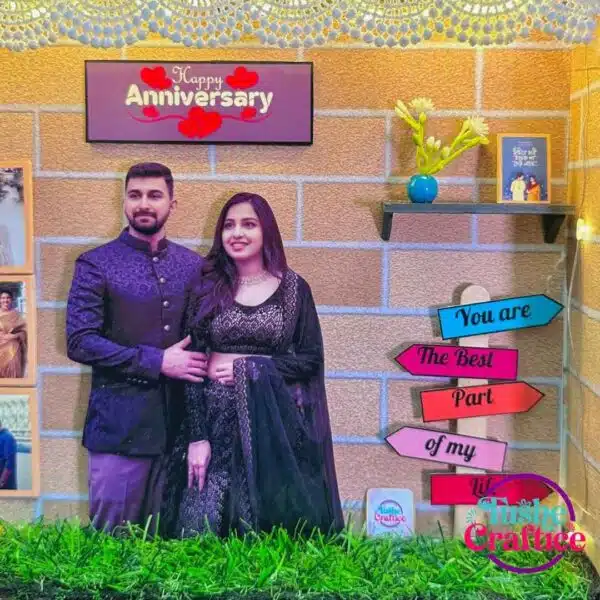Anniversary Shadow Box with glowing lights and personalized messages