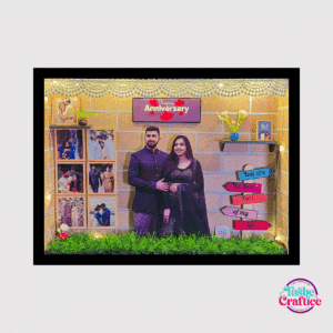 Anniversary Shadow Box with glowing lights and personalized messages
