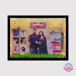 Anniversary Shadow Box with glowing lights and personalized messages