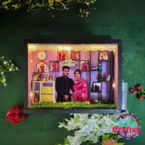 Personalized Anniversary & Birthday Shadow Box with glowing lights and heartfelt messages