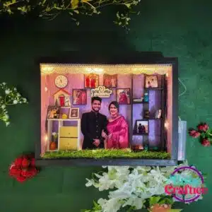 Personalized Anniversary & Birthday Shadow Box with glowing lights and heartfelt messages