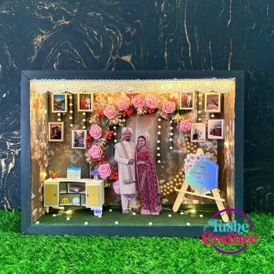 Wedding Shadow Box Gift in Bangladesh – Custom Wooden Frame for Couples